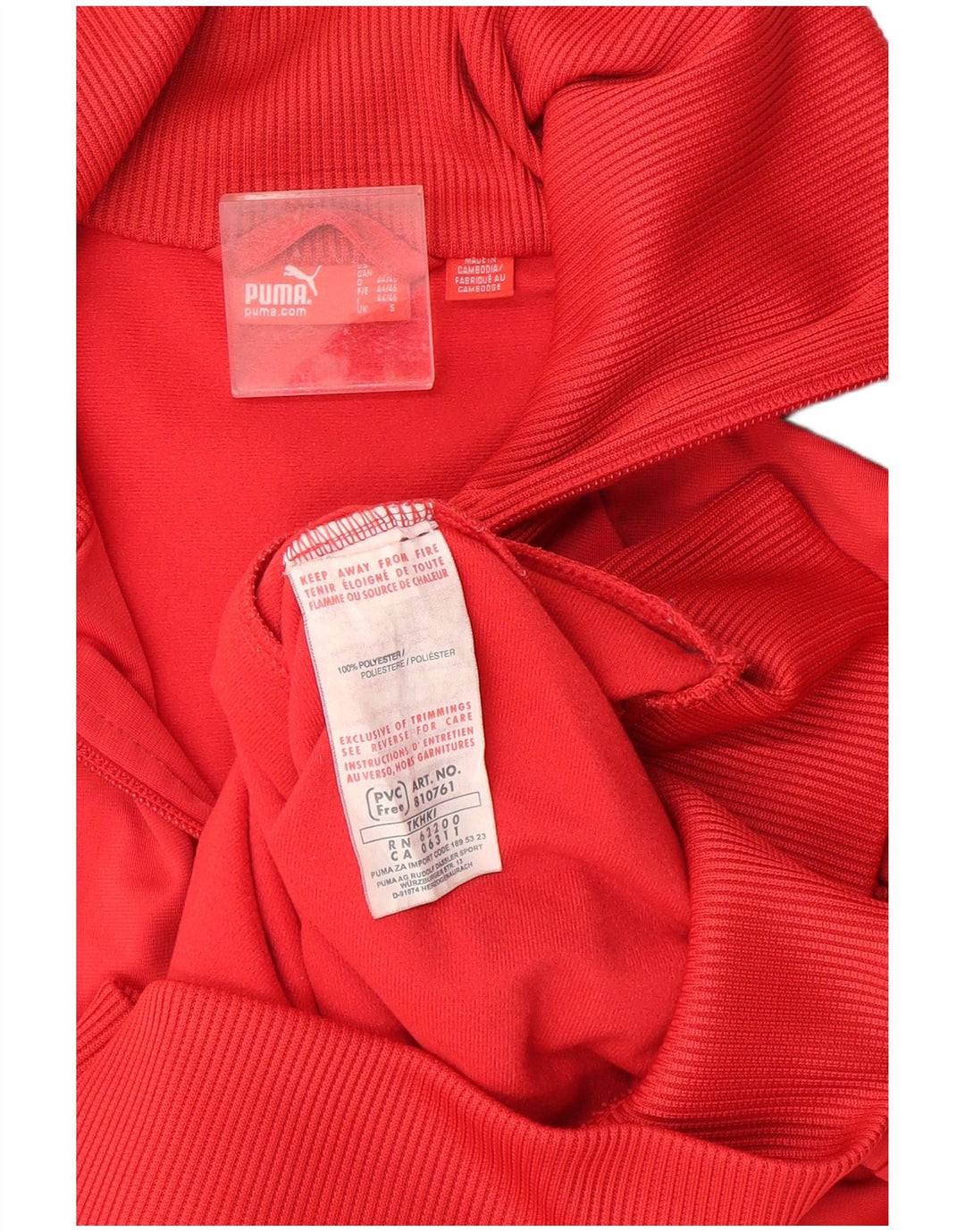 Giacca da ginnastica da uomo Puma Small in poliestere color block rosso