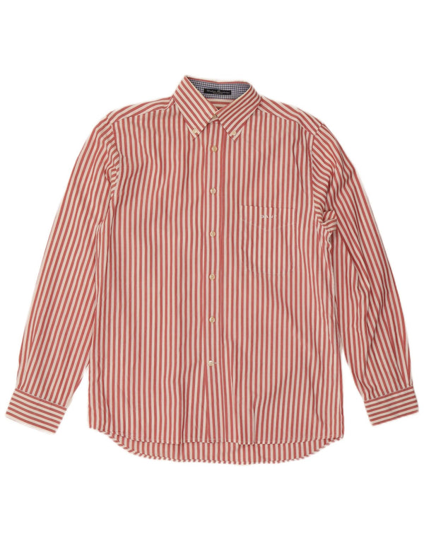 Camicia Gant da uomo vestibilità regolare piccola in cotone gessato rosso