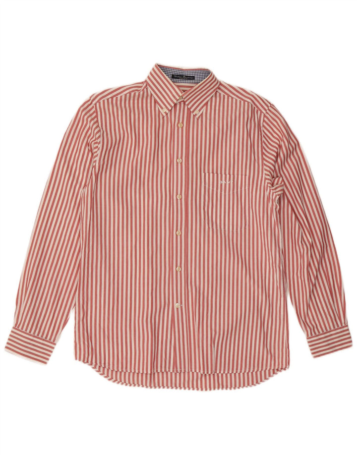 Camicia Gant da uomo vestibilità regolare piccola in cotone gessato rosso