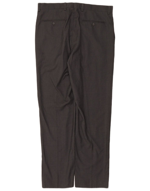 RALPH LAUREN Pantaloni da abito dritti da uomo W34 L32 Poliestere grigio