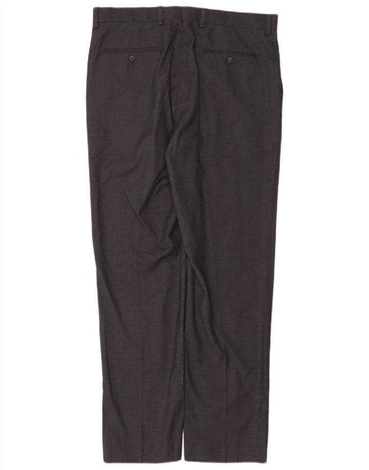 RALPH LAUREN Pantaloni da abito dritti da uomo W34 L32 Poliestere grigio