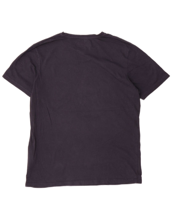 T-shirt grafica da uomo Jack & Jones Top grande in cotone blu navy
