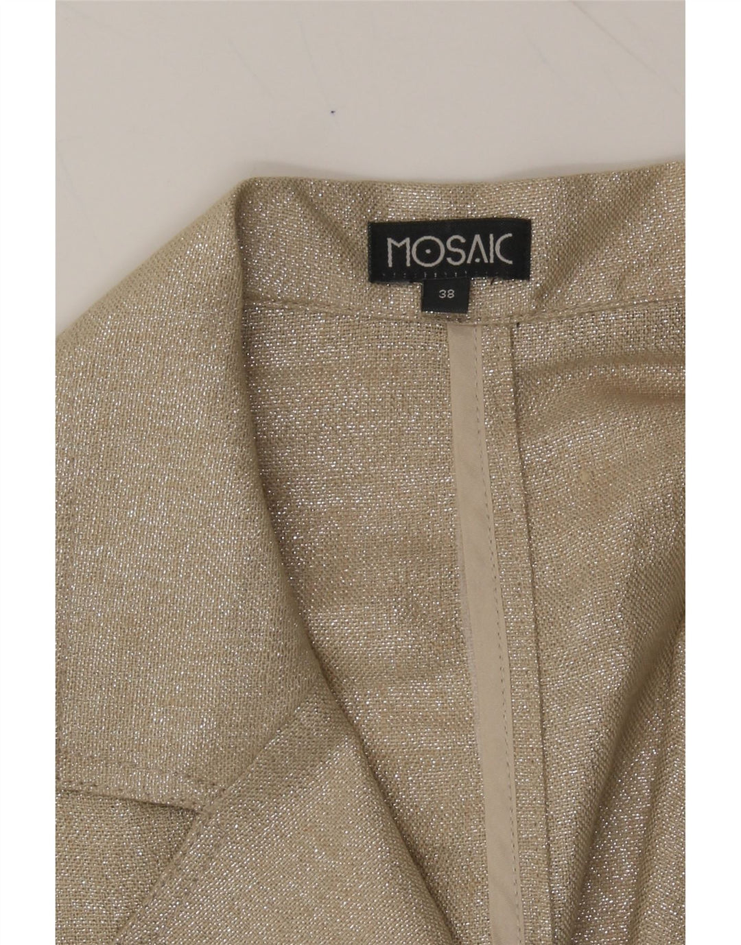 MOSAIC Womens Waistcoat EU 38 Medium Beige Linen Vintage Mosaic and Second-Hand Mosaic from Messina Hembry 