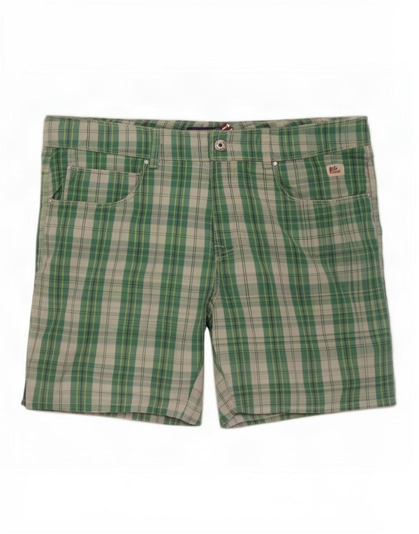 Roy Rogers Mens Swimming Shorts Large Green Check Polyester