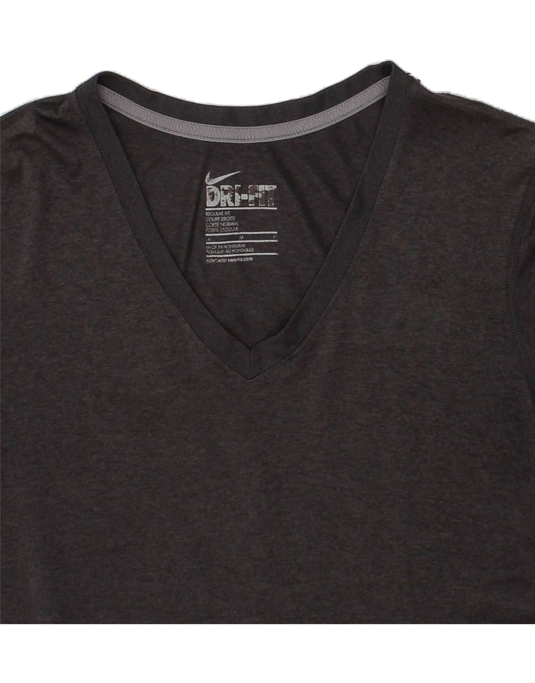 NIKE Womens Dri Fit Regular Fit T-Shirt Top UK 12 Medium Grey Polyester Vintage Nike and Second-Hand Nike from Messina Hembry 