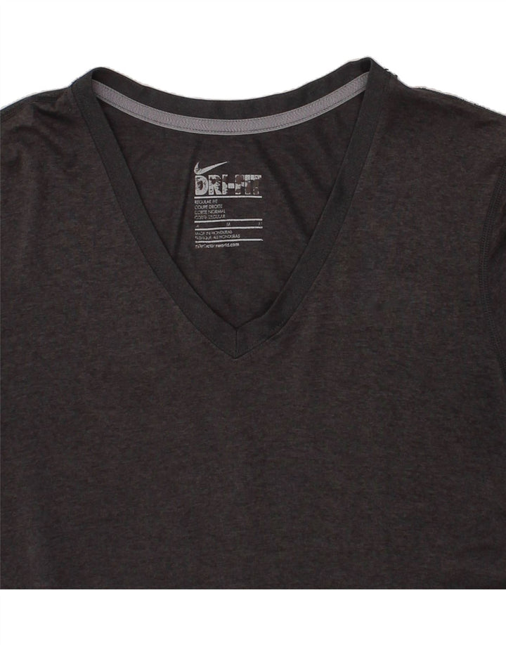NIKE Womens Dri Fit Regular Fit T-Shirt Top UK 12 Medium Grey Polyester Vintage Nike and Second-Hand Nike from Messina Hembry 