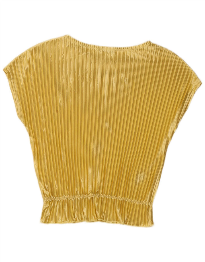 Top Camicetta Donna Zara UK 12 Giallo Medio