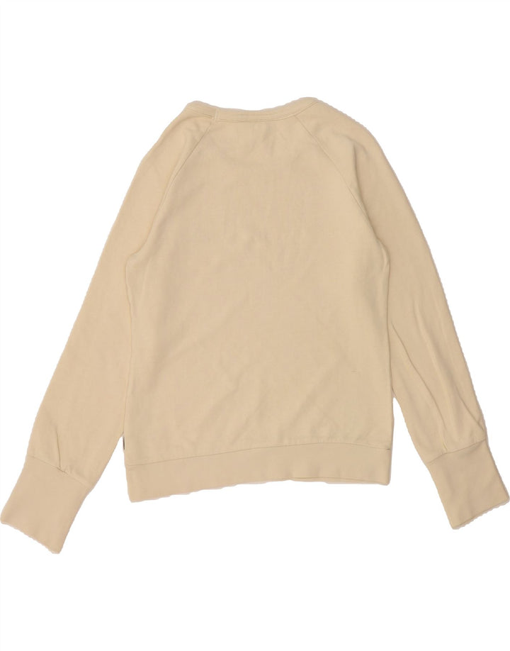 ADIDAS Womens Sweatshirt Jumper UK 12 Medium Off White Cotton Vintage Adidas and Second-Hand Adidas from Messina Hembry 