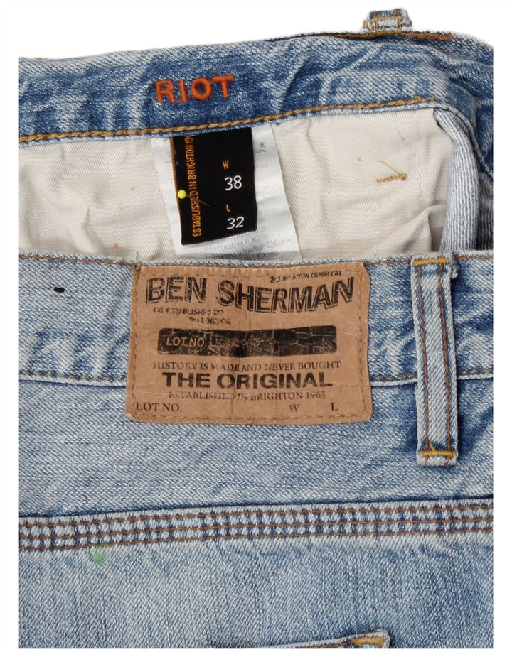 Jeans Bootcut Riot da uomo Ben Sherman W38 L32 cotone blu