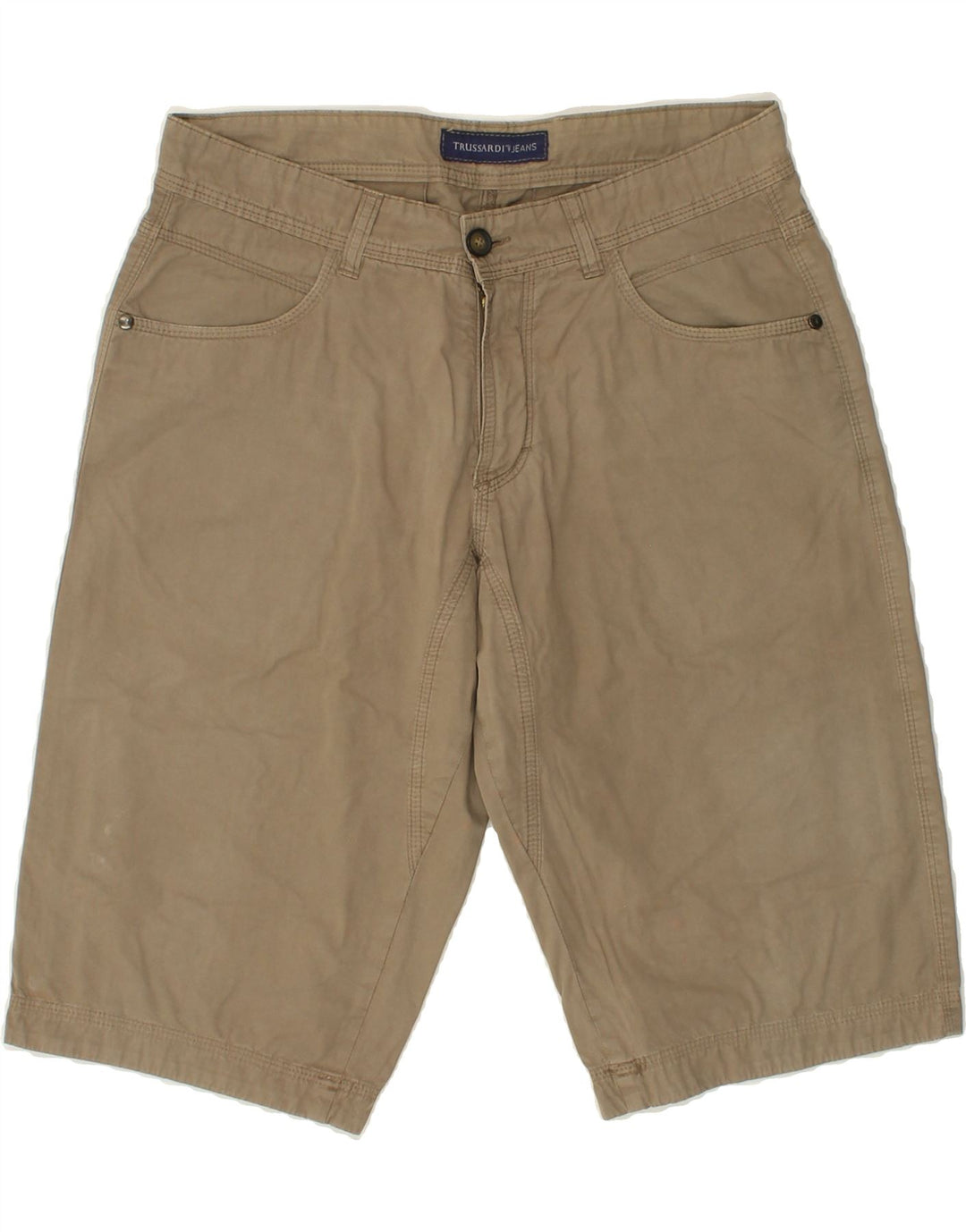 TRUSSARDI Mens Casual Shorts IT 46 Small W30  Beige Cotton Vintage Trussardi and Second-Hand Trussardi from Messina Hembry 
