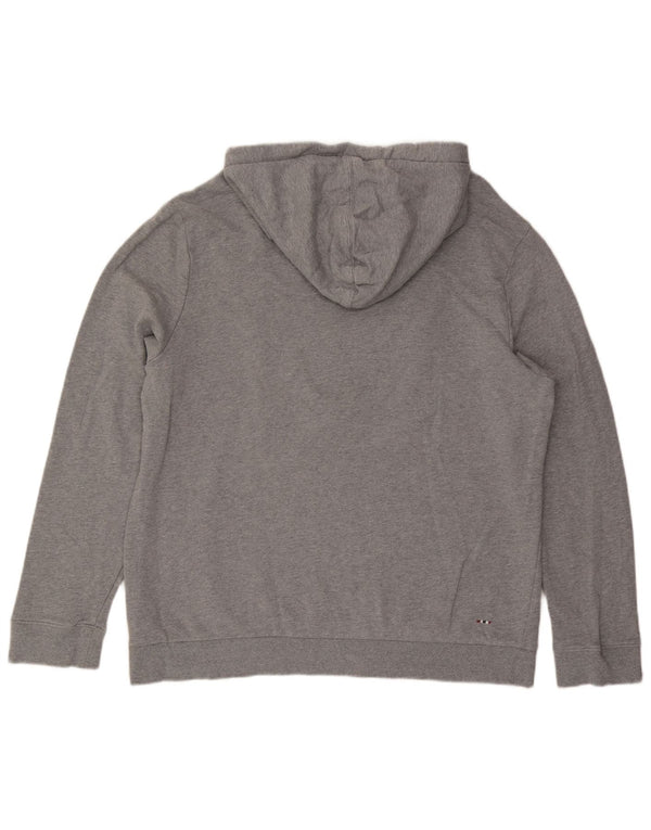 Maglione con cappuccio grafico da uomo Napapijri 3XL in cotone grigio