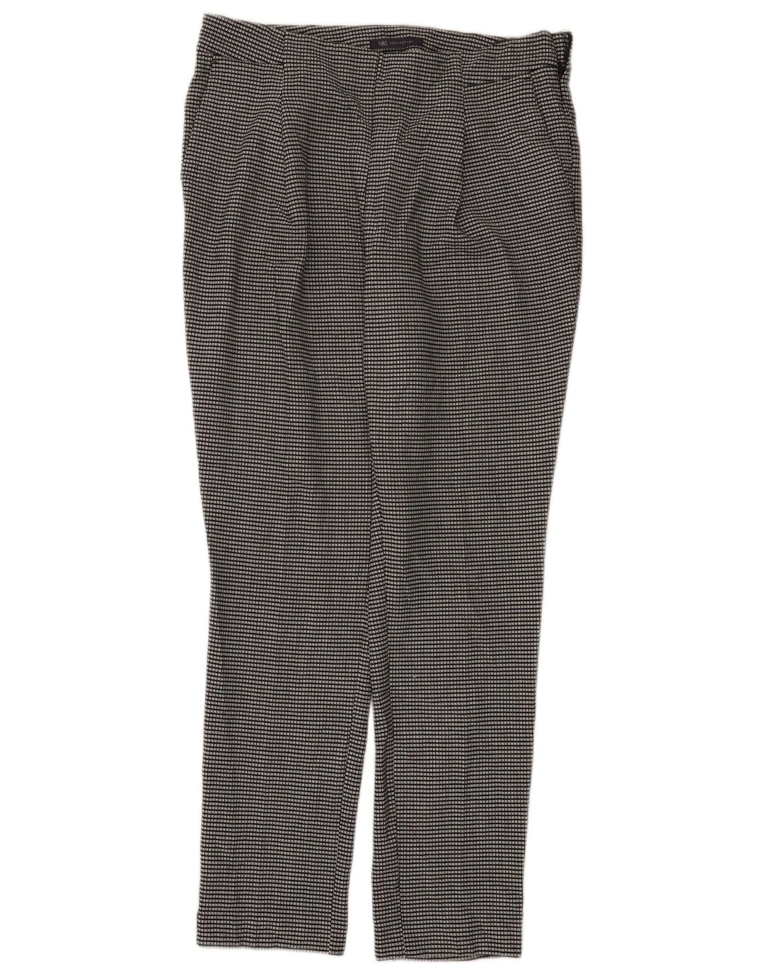 Pantaloni chino da donna Marks & Spencer UK 12 medi W32 L29 quadri neri