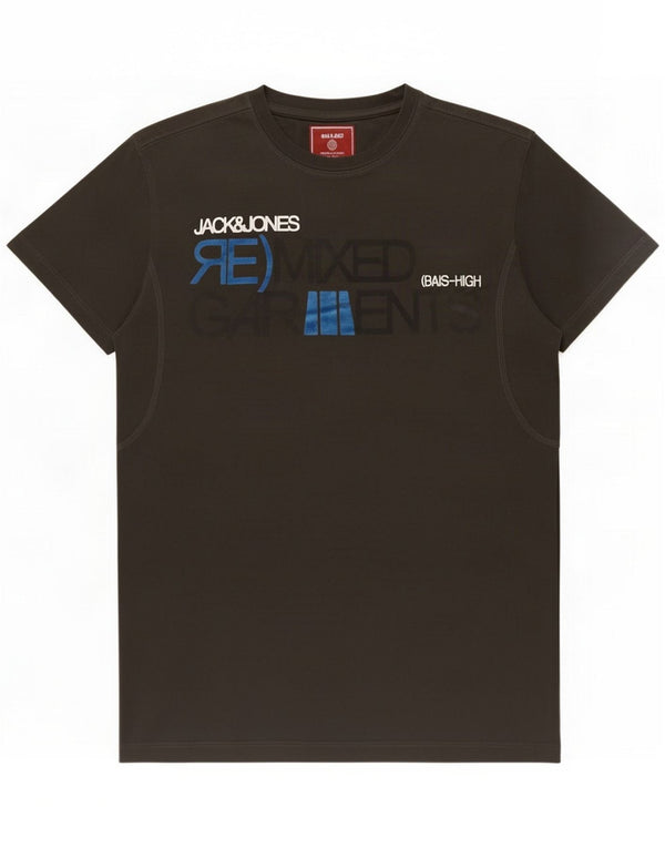 Jack & Jones Mens Graphic T-Shirt Top Medium Green Cotton