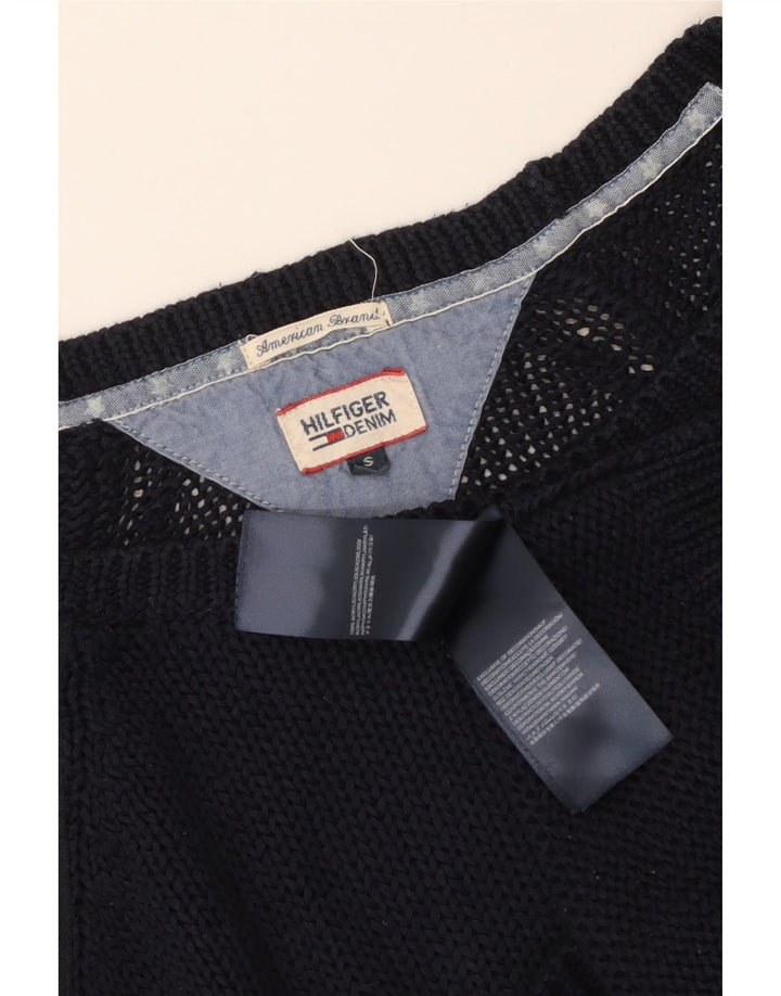 Maglione maglione con scollo a barca da donna Tommy Hilfiger UK 10 piccolo blu navy