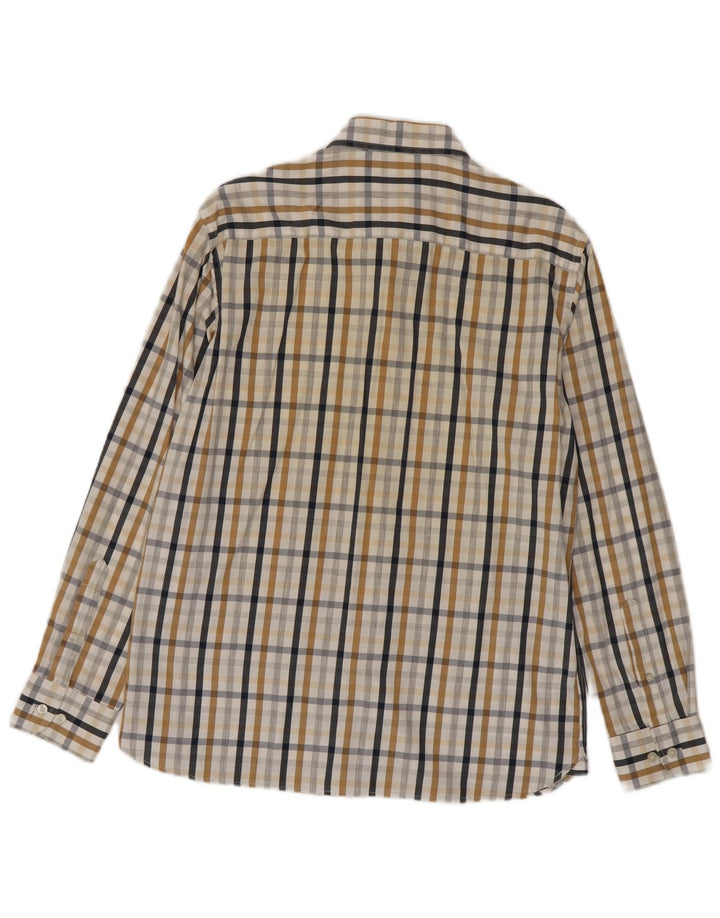Camicia da uomo Marks & Spencer blu Harbour in cotone a quadretti multicolore medio