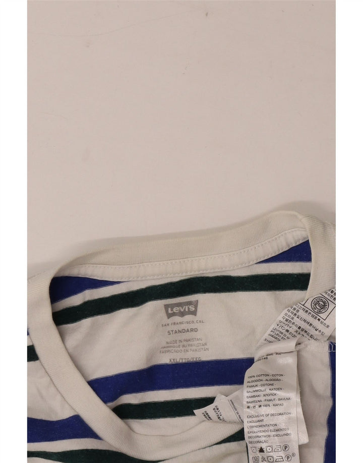 T-shirt standard da uomo Levi's Top 2XL cotone a righe bianche