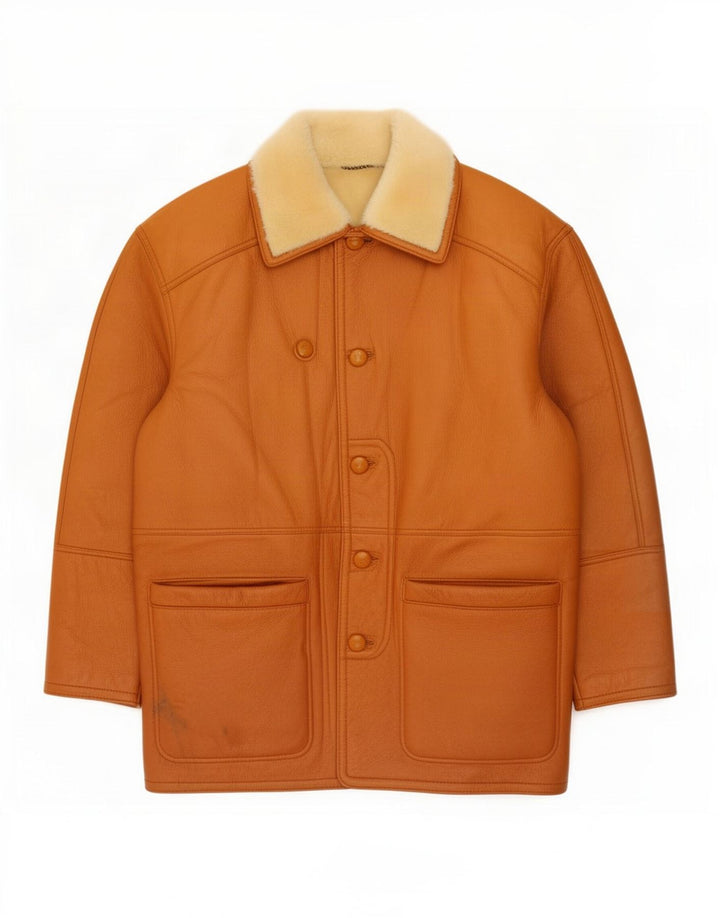 Giubbotto in shearling vintage da uomo IT 52 XL Marrone