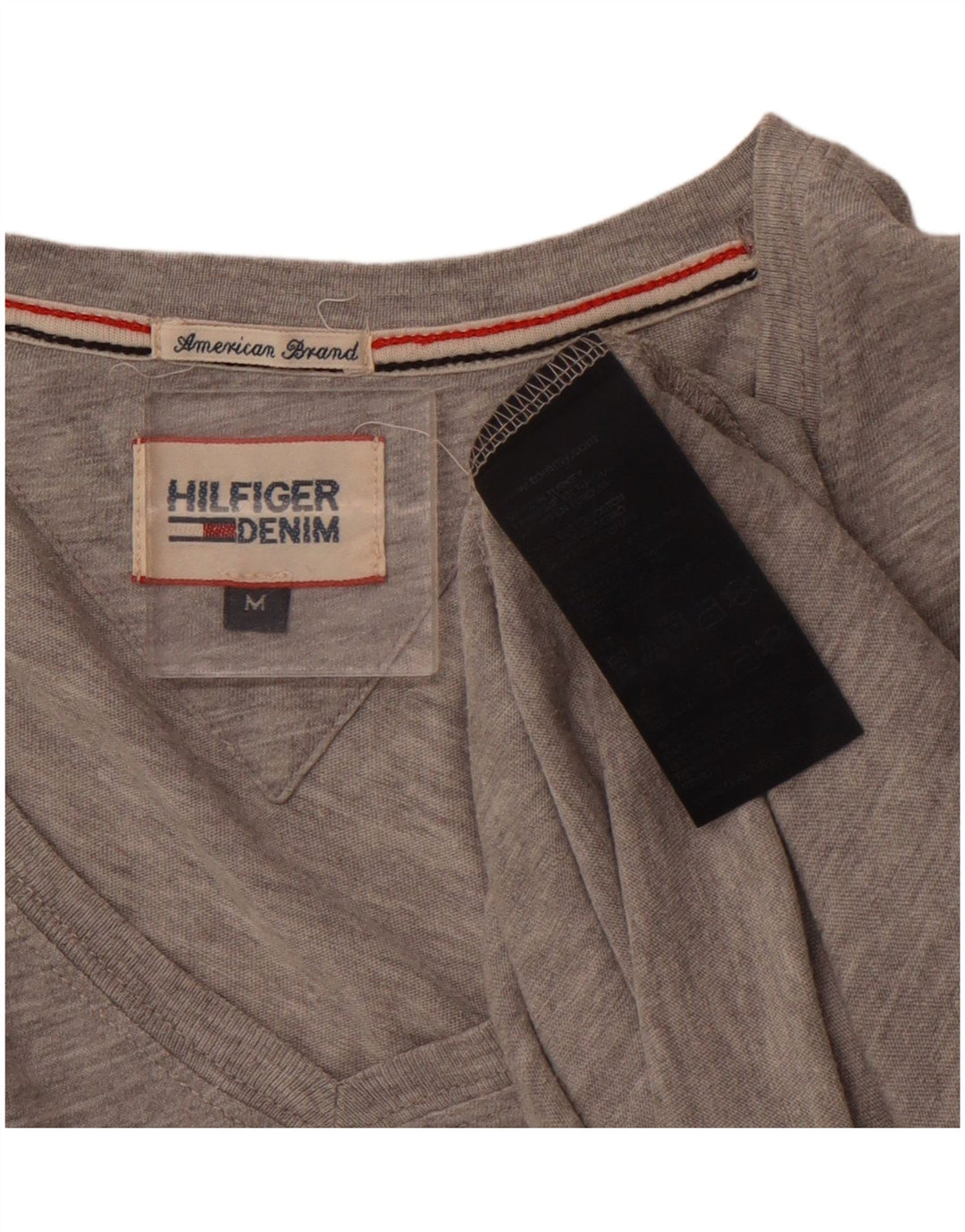 TOMMY HILFIGER T-shirt da uomo Top in cotone chiazzato grigio medio