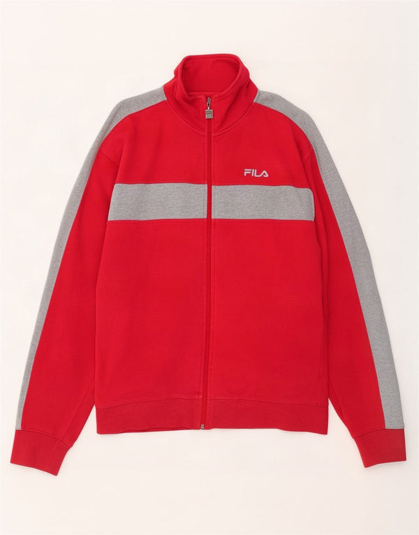 Giacca da ginnastica da uomo Fila color block rosso medio
