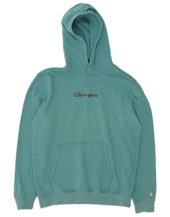 Maglione con cappuccio da uomo CHAMPION grande in cotone blu