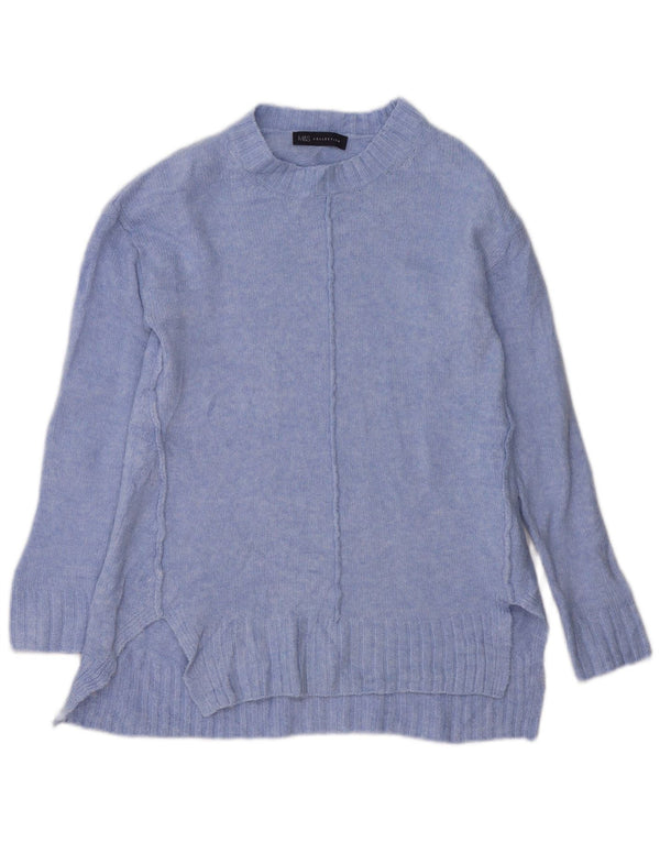 Maglione maglione girocollo lungo da donna Marks & Spencer UK 10 piccolo blu