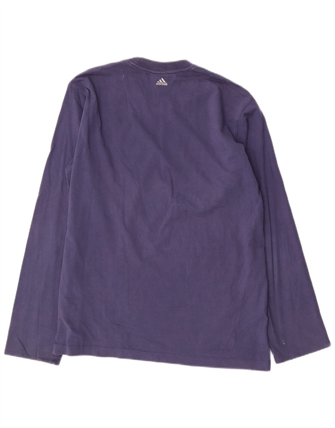 Top Adidas da uomo a maniche lunghe in cotone blu navy medio