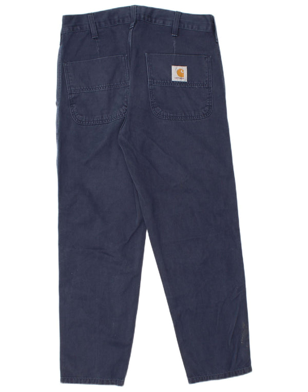 Pantaloni chino dritti da uomo Carhartt W28 L25 cotone blu navy