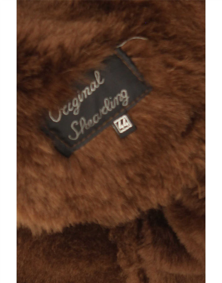 Cappotto in shearling vintage da donna IT 44 Marrone medio