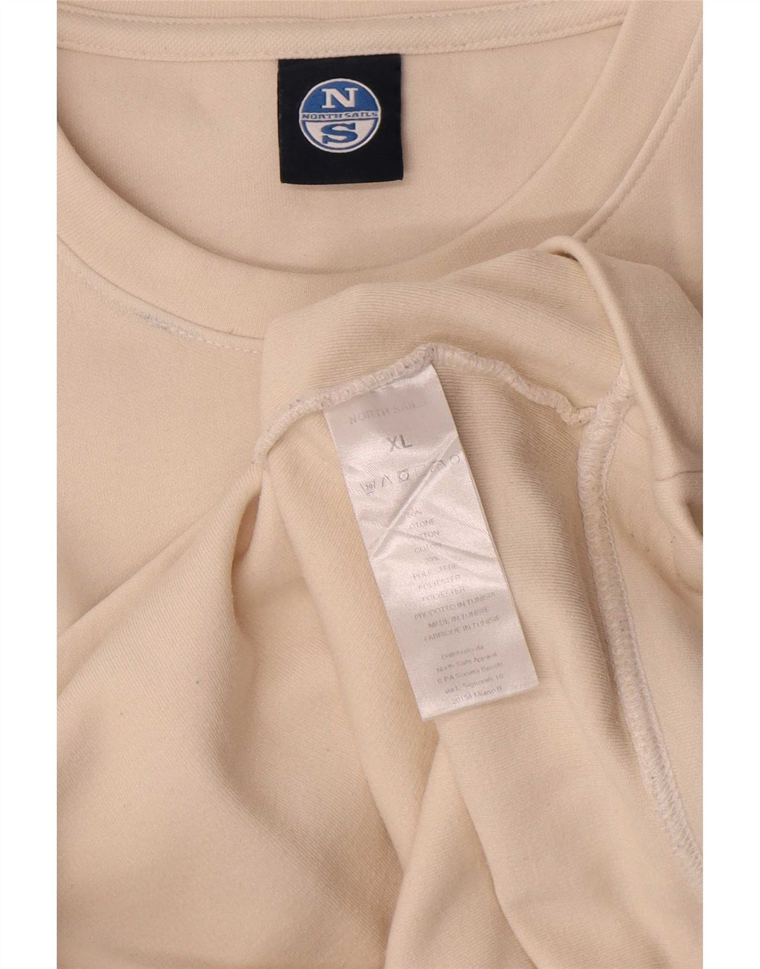 Felpa con grafica da uomo North Sails Maglione XL in cotone bianco sporco