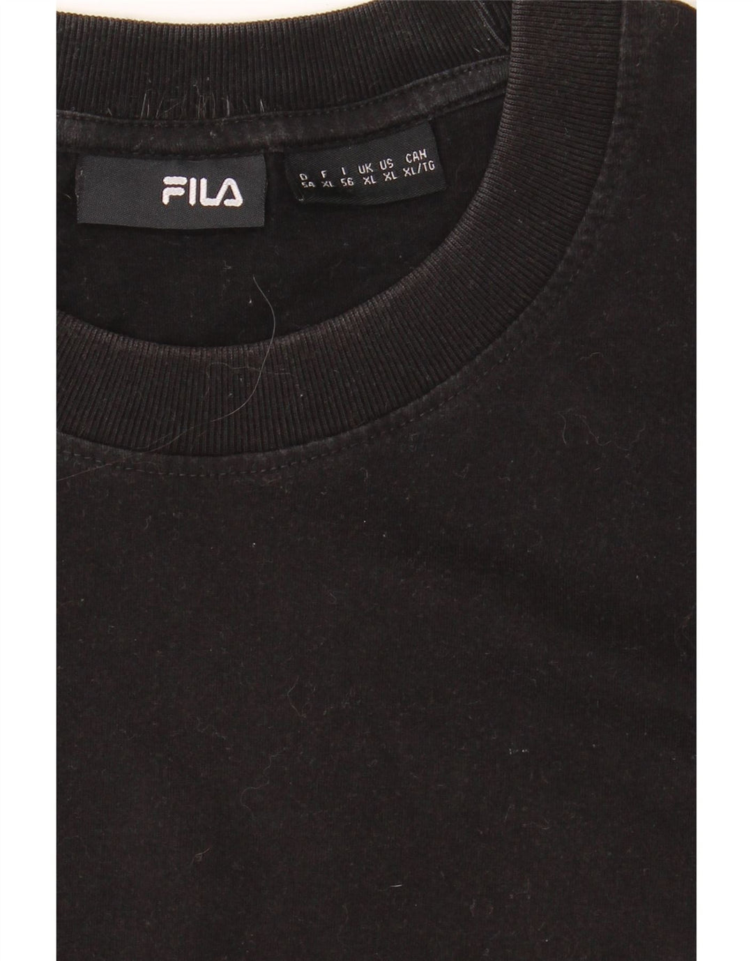 FILA Mens Graphic T-Shirt Top XL Black Cotton Vintage Fila and Second-Hand Fila from Messina Hembry 