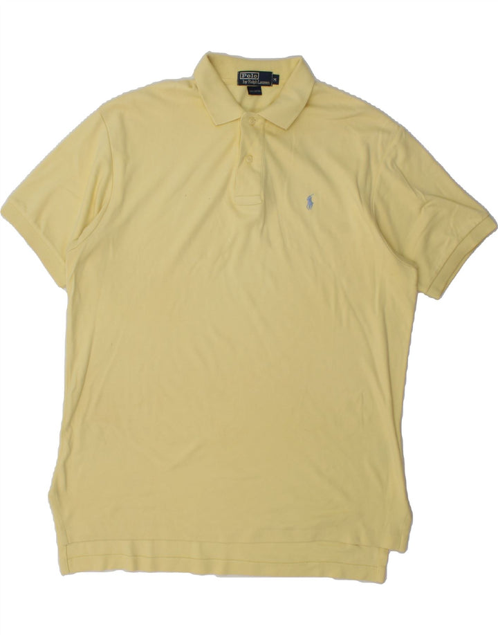 POLO RALPH LAUREN Mens Polo Shirt Medium Yellow Cotton Vintage Polo Ralph Lauren and Second-Hand Polo Ralph Lauren from Messina Hembry 