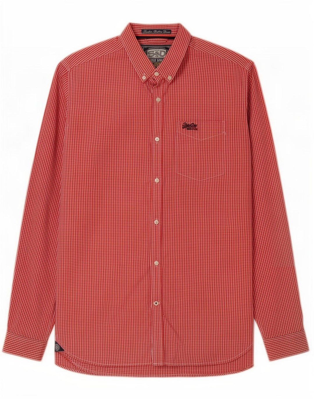 Camicia da uomo Superdry 2XL in cotone a quadretti rossi