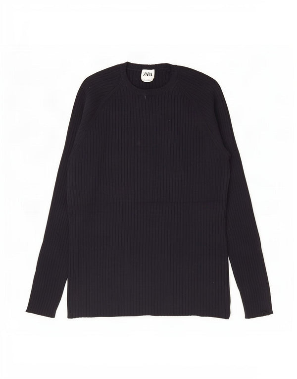 Top Zara da uomo a maniche lunghe XL in viscosa nera