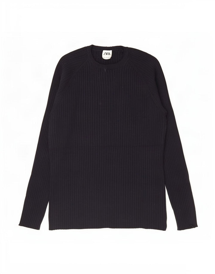 Top Zara da uomo a maniche lunghe XL in viscosa nera