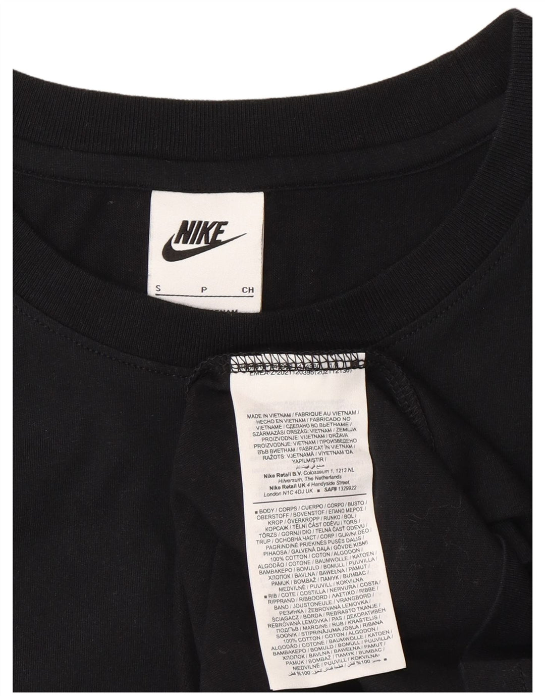 T-shirt grafica da uomo Nike Top Small in cotone nero