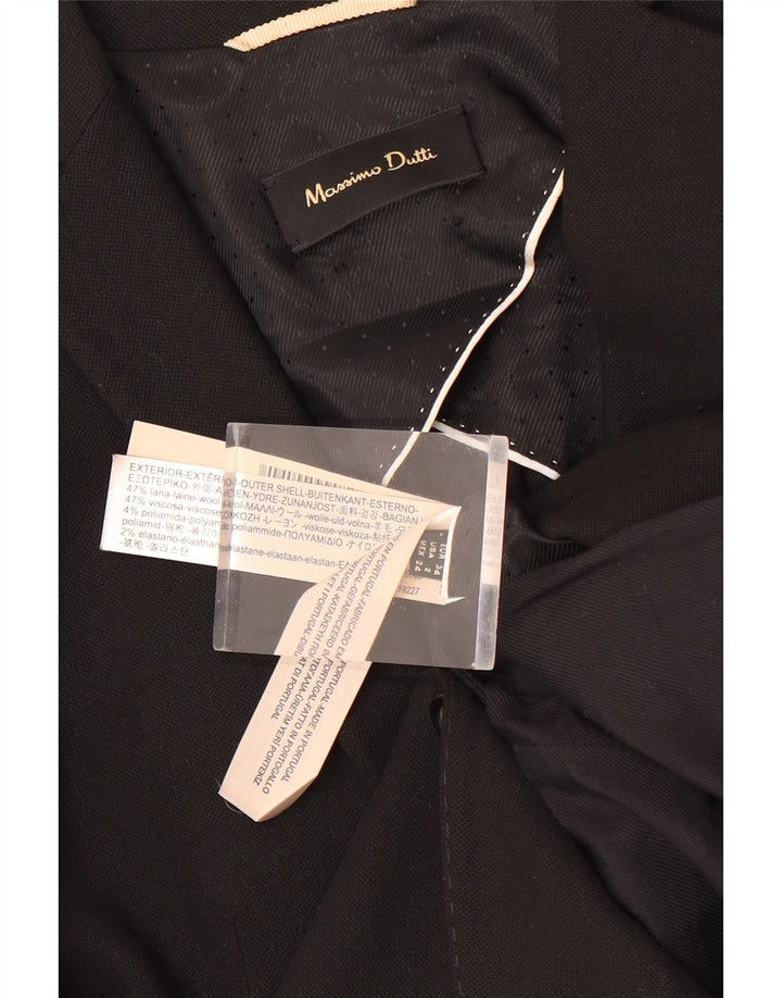 MASSIMO DUTTI Giacca blazer da donna a 1 bottone EU 34 XS Lana nera
