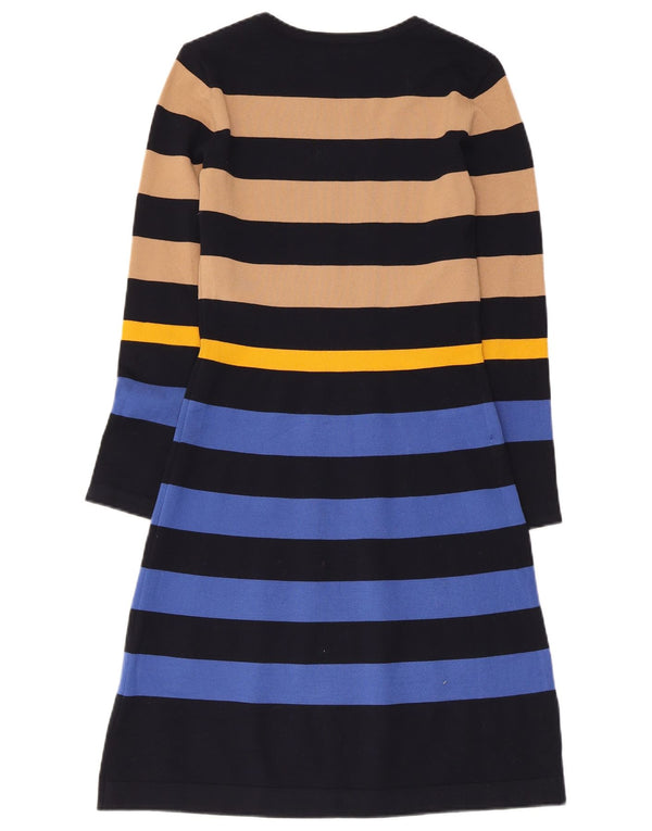 Abito a trapezio a maniche lunghe da donna Hobbs UK 8 piccolo a righe multicolore