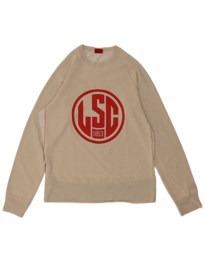 Levi's Felpa con grafica da donna Maglione UK 16 Large Grigio Cotone