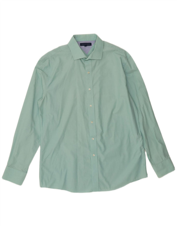 Camicia da uomo Tommy Hilfiger taglia 16 1/2 grande cotone verde