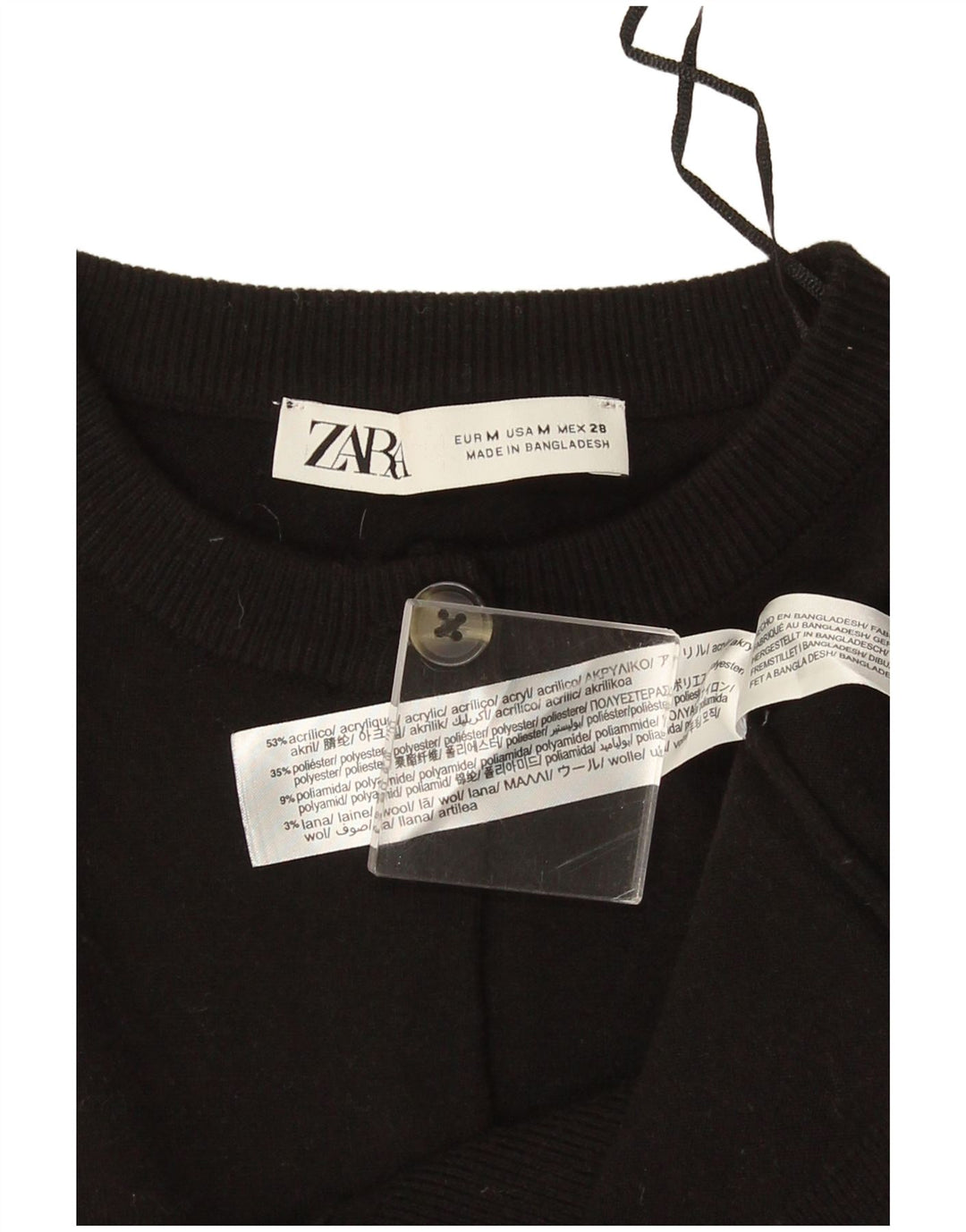 Maglione Bolero da donna Zara UK 14 medio nero acrilico