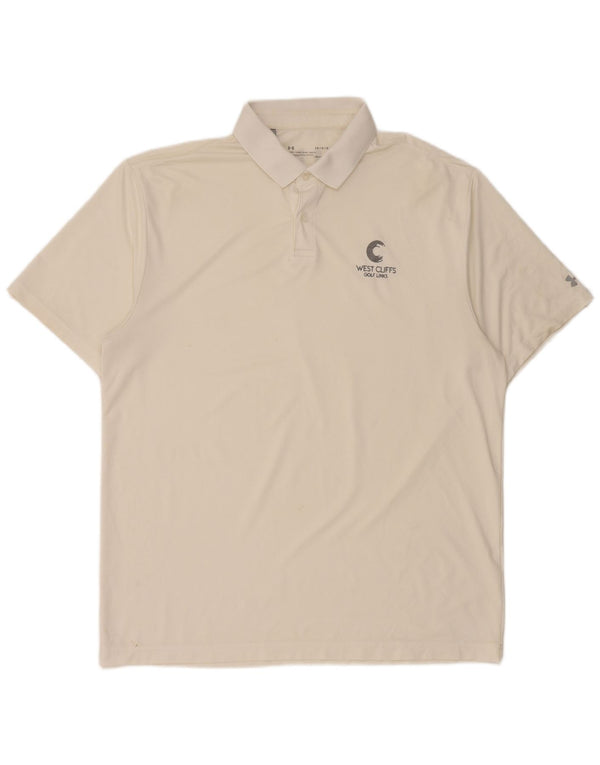 Polo Under Armour da uomo Heat Gear Large bianca