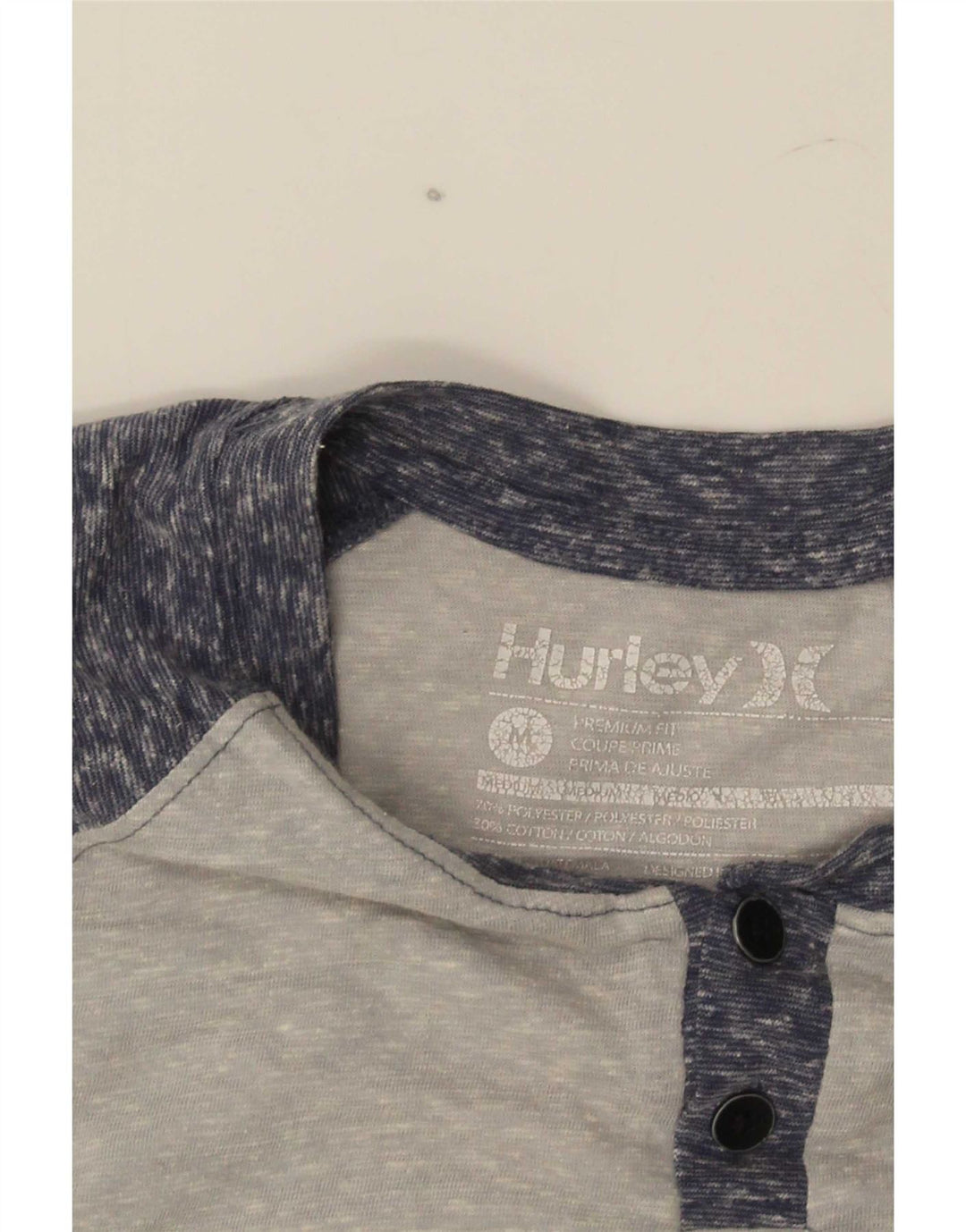 T-shirt Hurley da uomo dalla vestibilità premium, in poliestere color block grigio medio