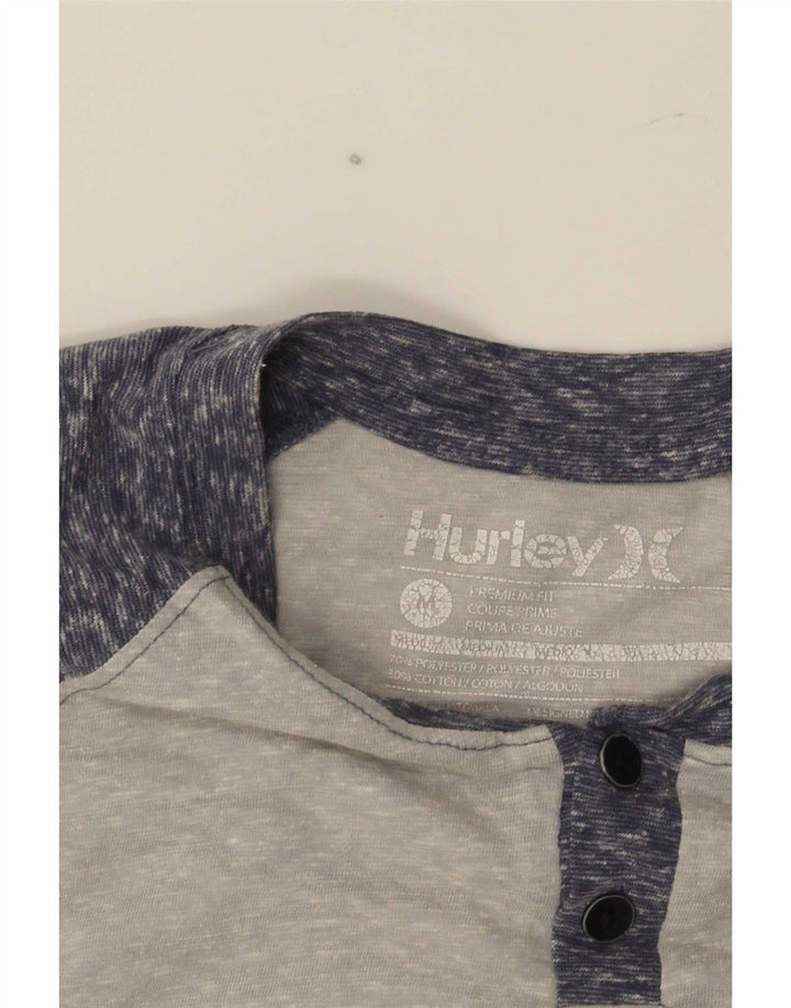 T-shirt Hurley da uomo dalla vestibilità premium, in poliestere color block grigio medio