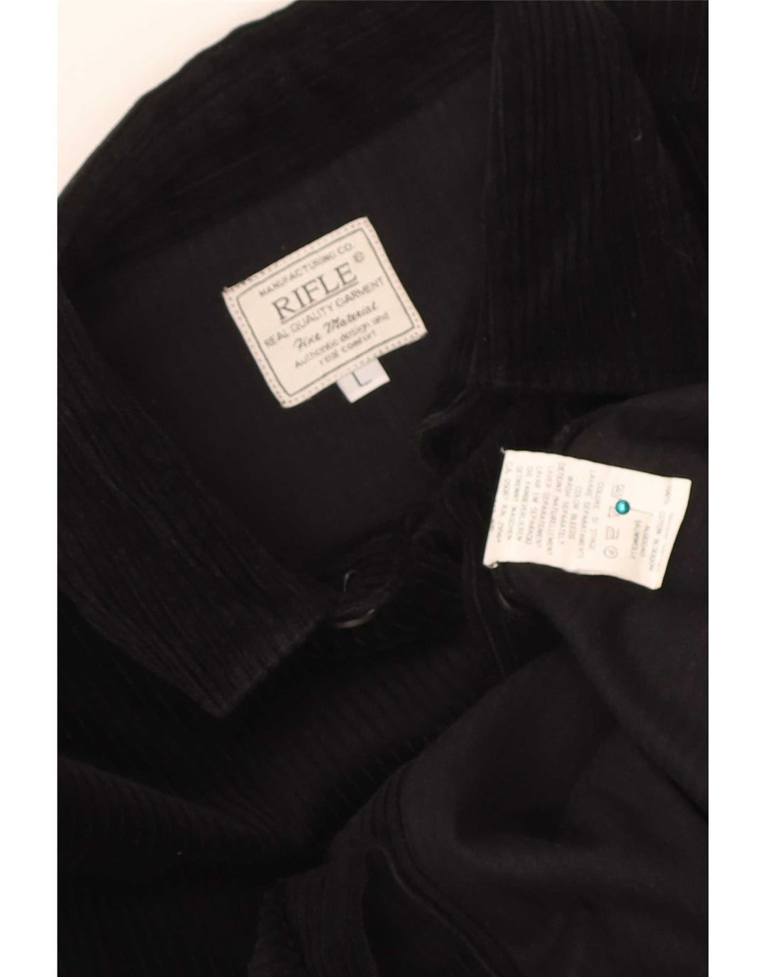 Camicia da uomo in velluto a coste Rifle, cotone nero grande