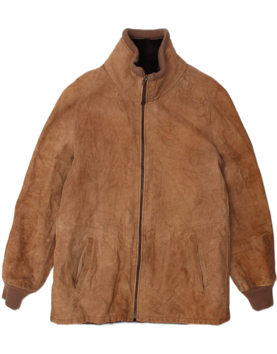 Giubbotto shearling vintage da uomo UK 38 in pelle marrone medio