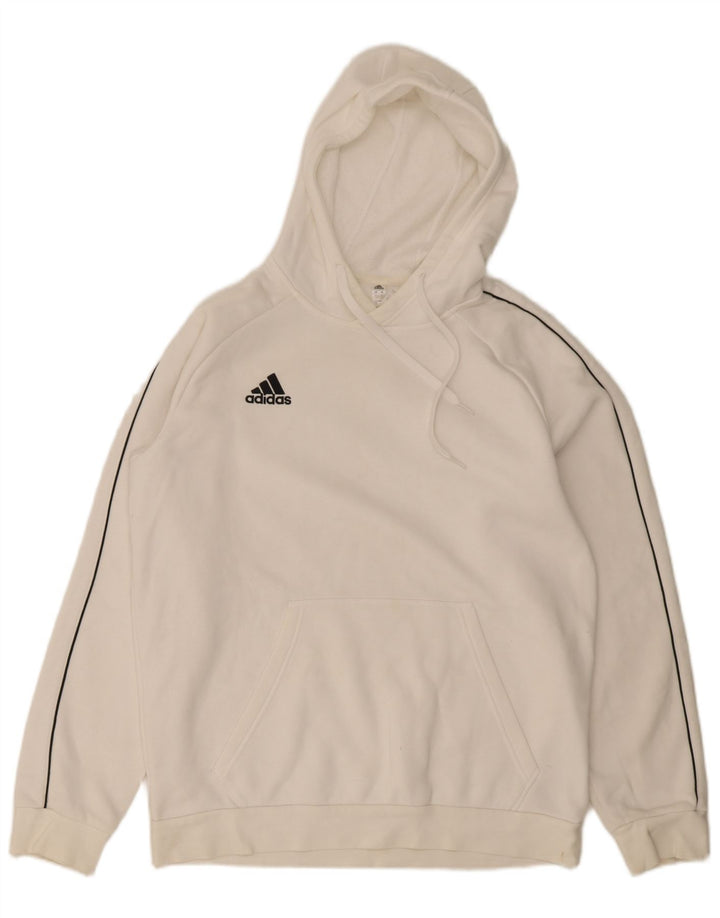 Felpa con cappuccio da uomo Adidas Large in cotone bianco