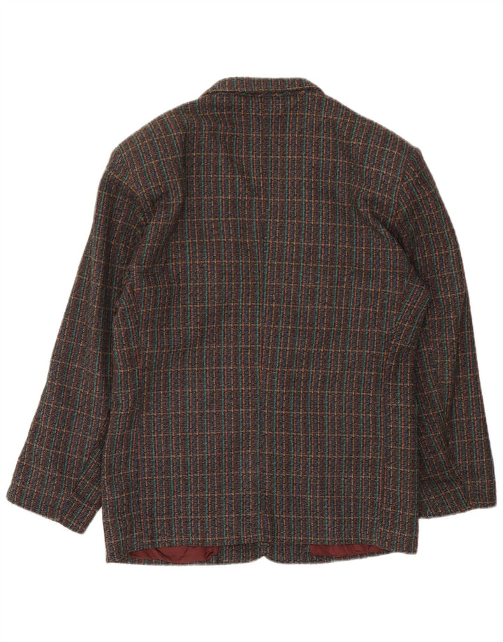 Giacca blazer da uomo a 1 bottone Carrera UK 38 Viscosa a quadri grigio medio