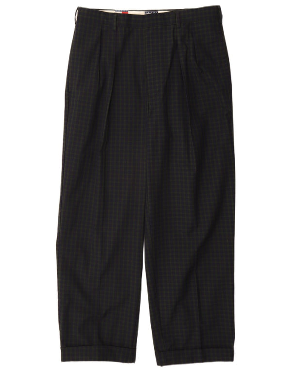 Pantaloni casual da uomo Tommy Hilfiger W33 L30 in cotone a quadri blu navy