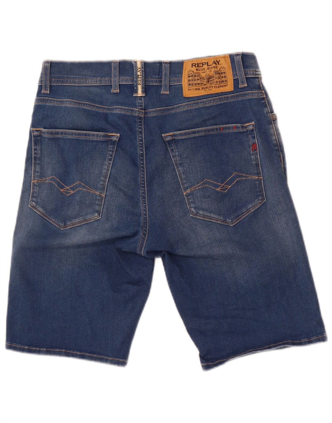 Pantaloncini di jeans da uomo Replay W28 piccoli in cotone blu