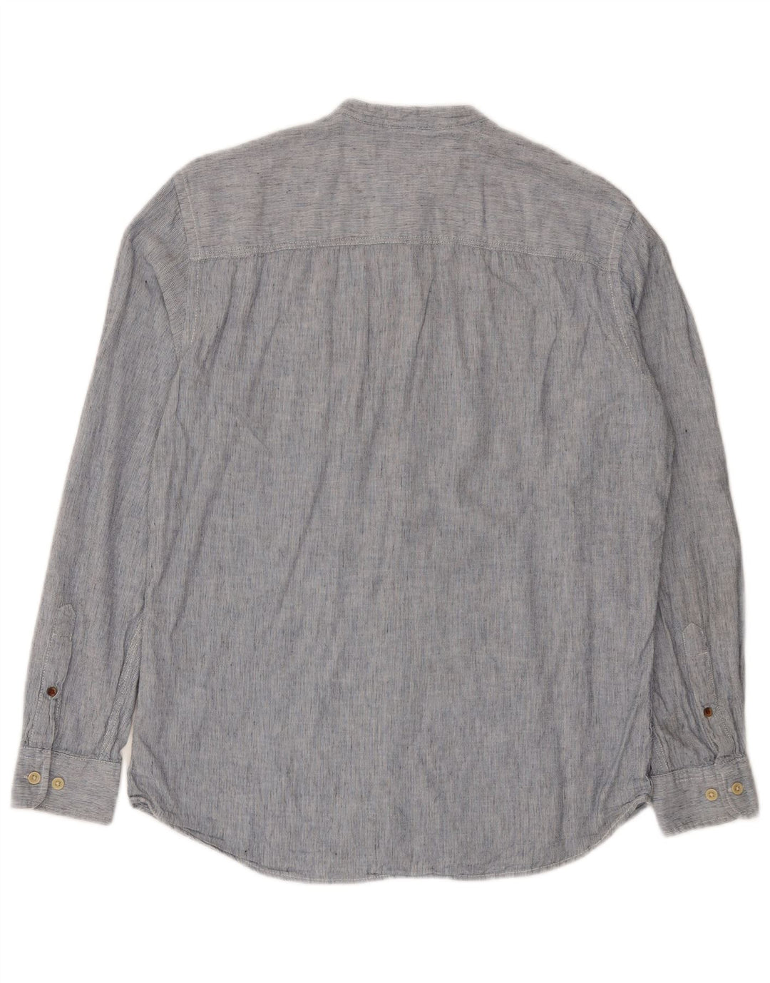 JACK & JONES Camicia da uomo in cotone gessato blu medio